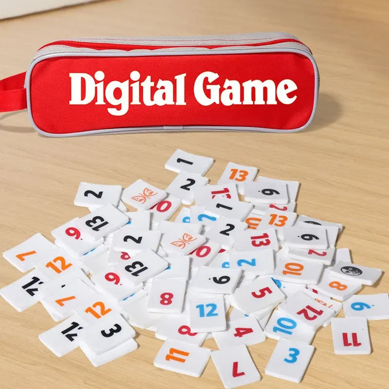 FanzyMarket portable travel game set with Rummy, Mahjong, and number card games for adults, ideal for party and leisure fun.