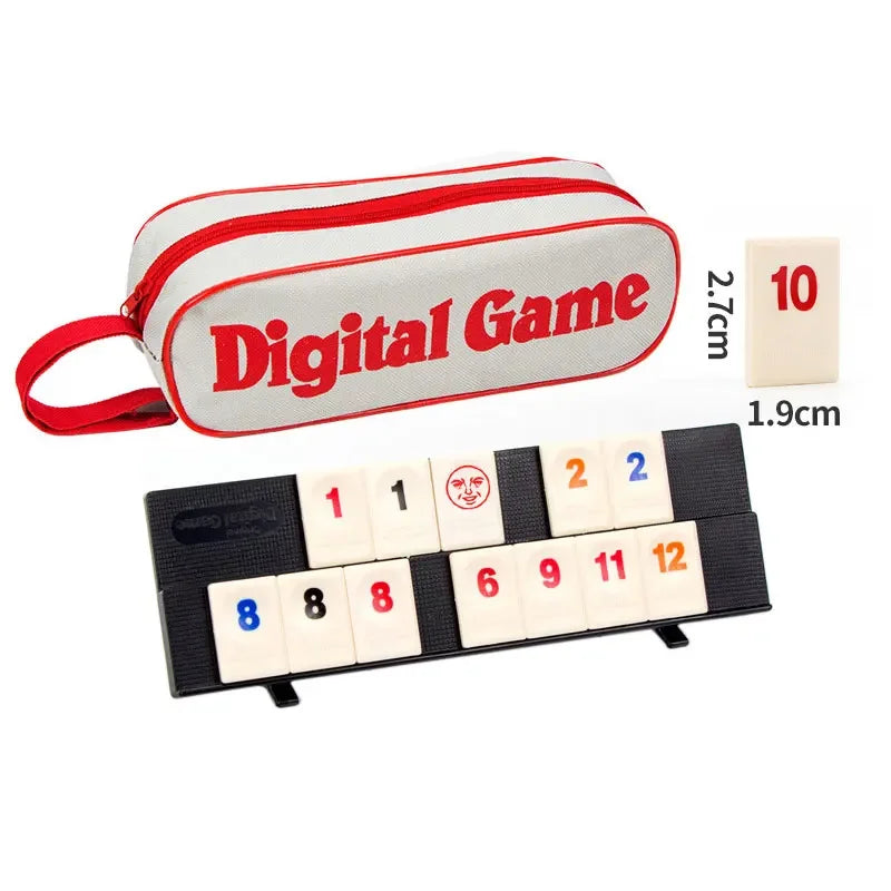 FanzyMarket travel game set with portable Rummy, Mahjong, and number card games for adults, ideal for parties and leisure.