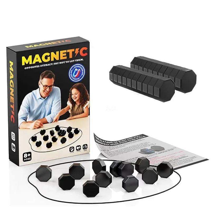 Magnetic Stones Strategy Game by FanzyMarket featuring colorful magnetic stones on a magnetic board for family and kids entertainment.