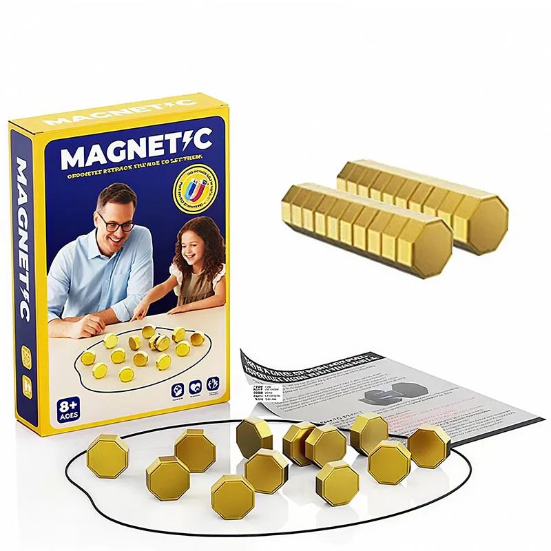 FanzyMarket Magnetic Stones Strategy Game with magnetic board, colorful stones, for family, kids, and adults, 3.4 cm size.