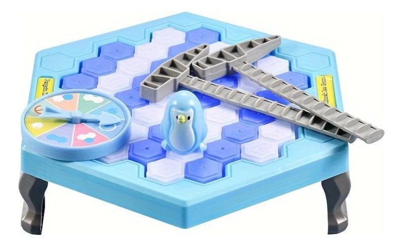Save the Penguin Ice Tapping Rescue Game by FanzyMarket, a STEM educational family board game with penguin figures and ice blocks.