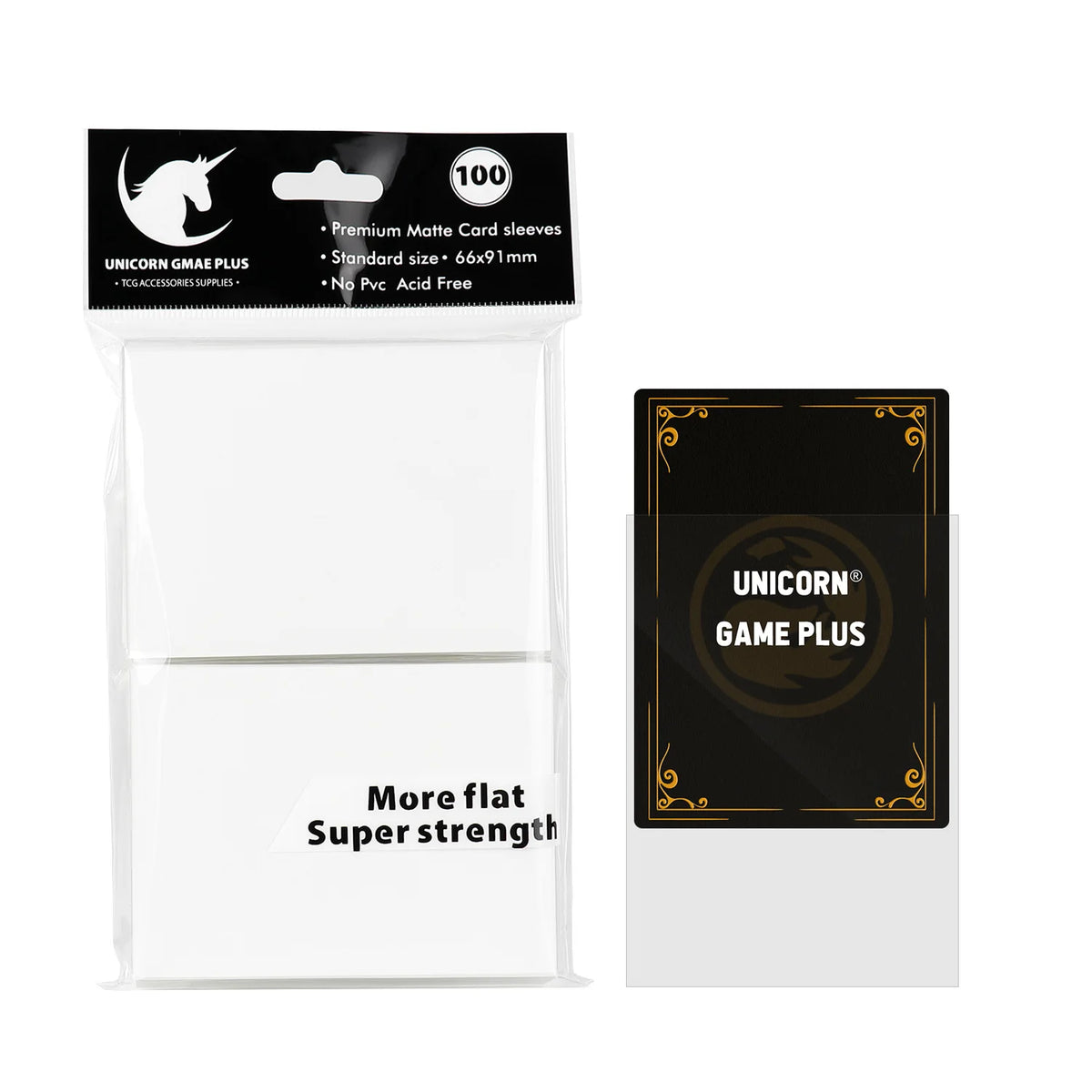 FanzyMarket 100-pack matte card sleeves for trading cards, tarot, and board games, measuring 66 x 91 mm, lake blue color.