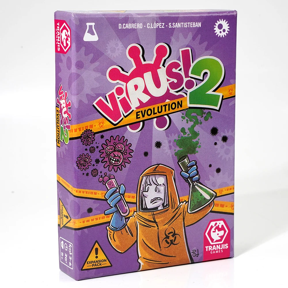 Bilingual Virus Card Game by FanzyMarket, Spanish and English party card game for family and friends, ages 14+.