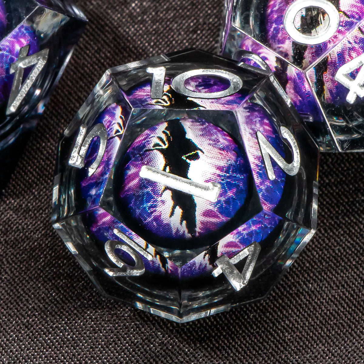 FanzyMarket digital electronic dice roller for board games, RPGs, and parties, showing colorful digital dice in use.