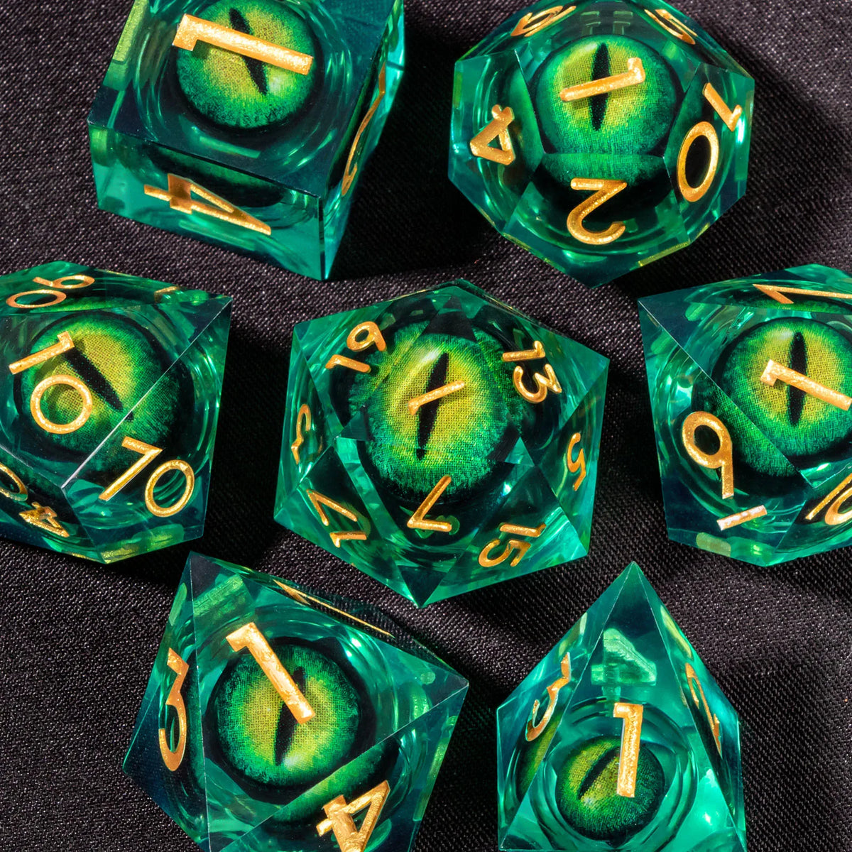 FanzyMarket digital electronic dice roller for board games, parties, and RPGs, showing colorful digital dice on a gaming table.