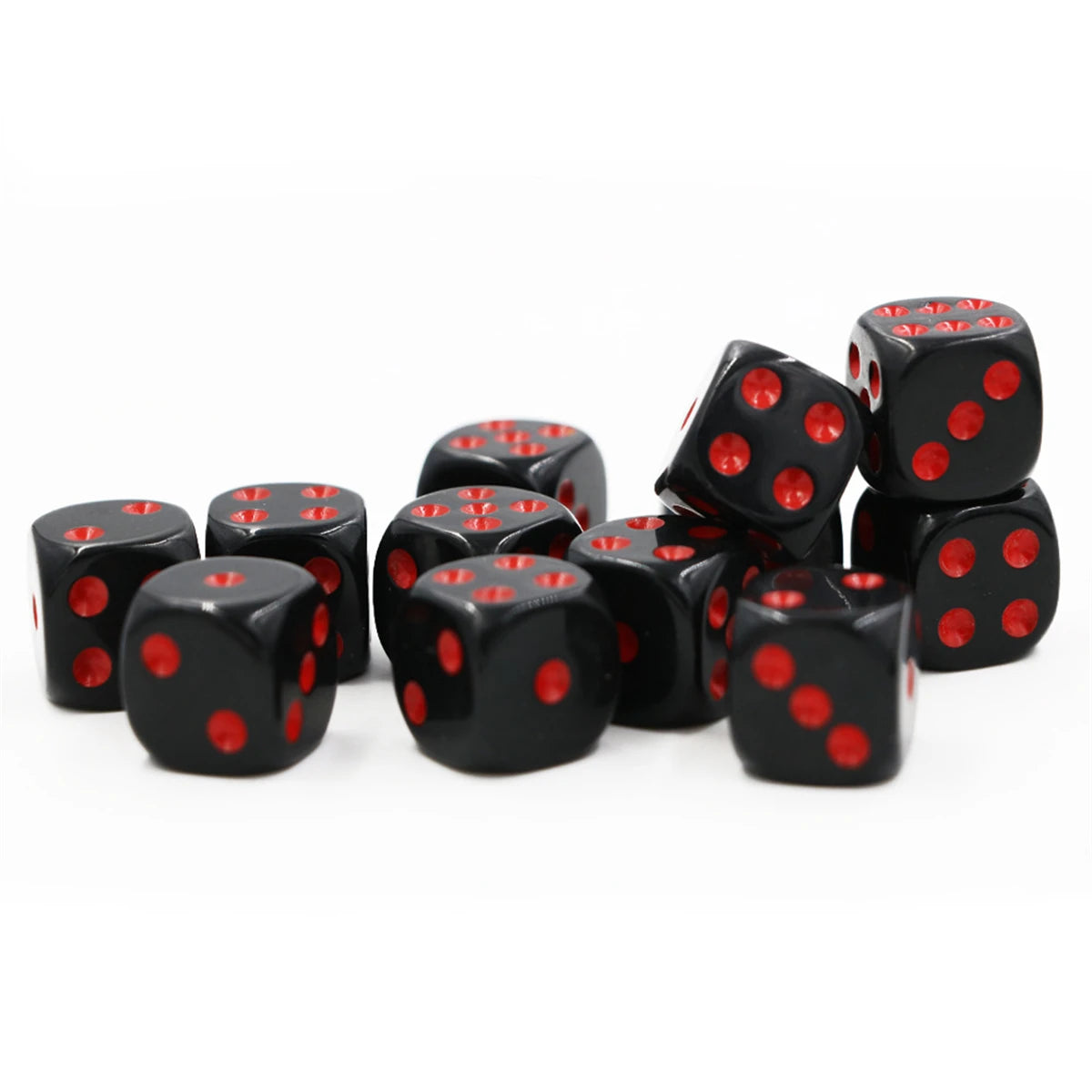 FanzyMarket 10-piece acrylic D6 dice set with carved numbers, 16mm size, for RPGs, Dungeons & Dragons, and board games.