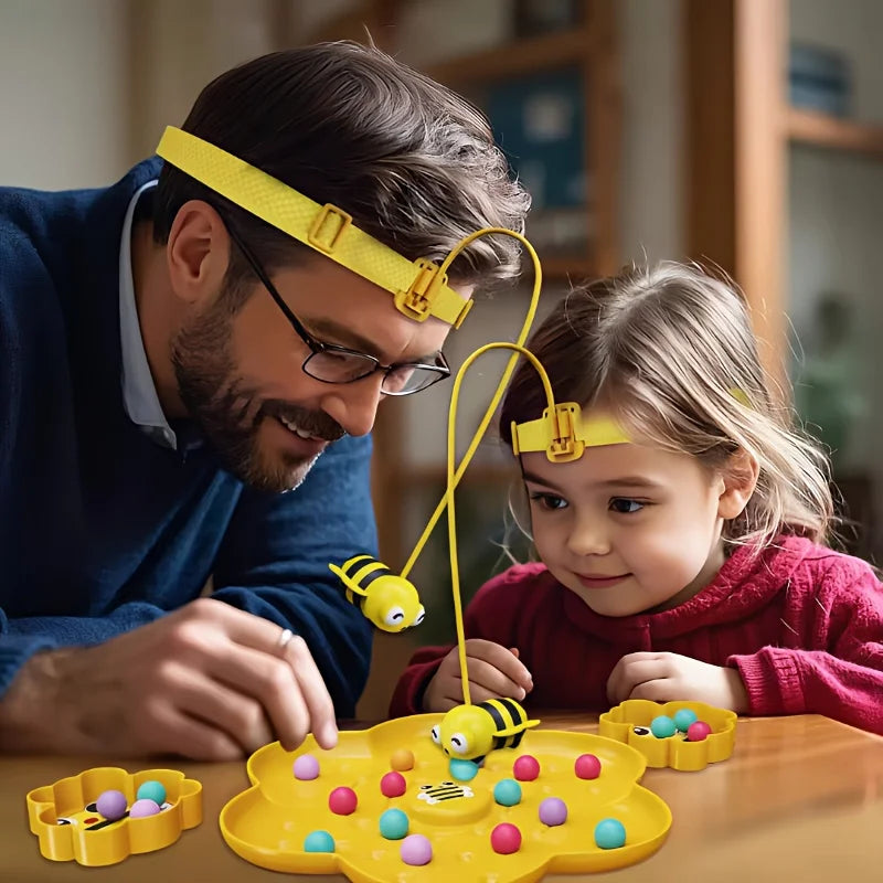 FanzyMarket Bumblebee kids board game featuring magnetic fishing puzzle, interactive educational toy for ages 7-12, colorful game pieces.