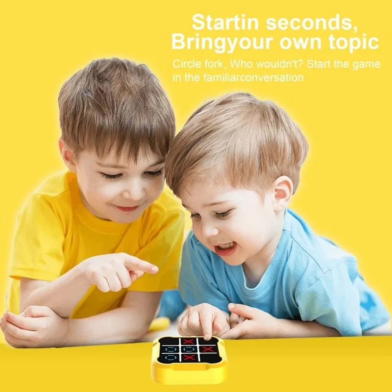 FanzyMarket portable electronic Tic Tac Toe game for kids, colorful educational strategy toy for parent-child interactive fun.