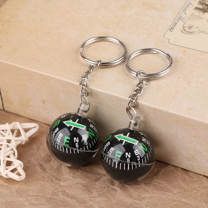 Mini FanzyMarket compass keychain, 28mm outdoor survival pendant, camping and fishing gear, 1 or 2-pack.