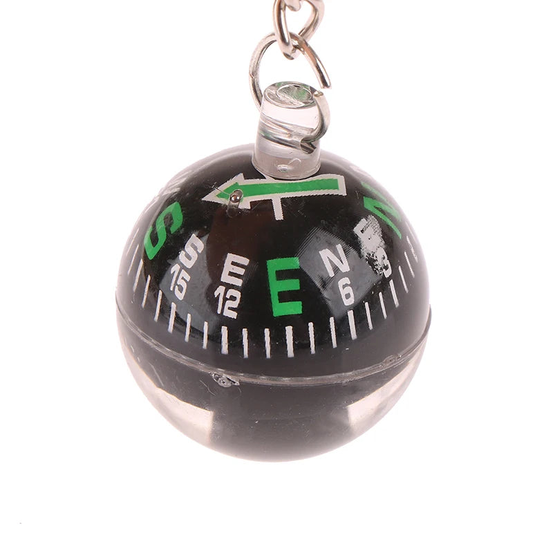 Mini FanzyMarket compass keychain, 28mm outdoor survival pendant, compact camping accessory, 1 or 2-pack for outdoor adventures.