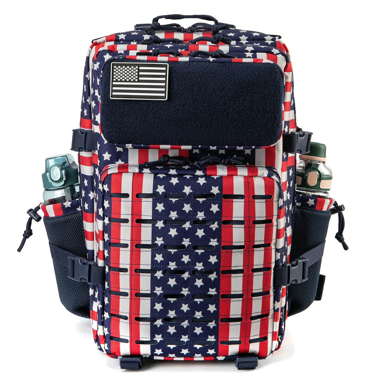 FanzyMarket 45L tactical backpack with waterproof 900D fabric, MOLLE system, ideal for hiking, camping, travel, and outdoor activities.