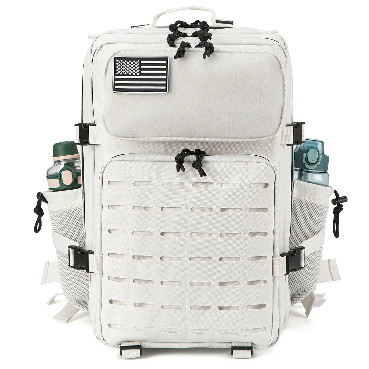 FanzyMarket 45L tactical waterproof backpack with MOLLE webbing, suitable for hiking, camping, travel, and outdoor activities.