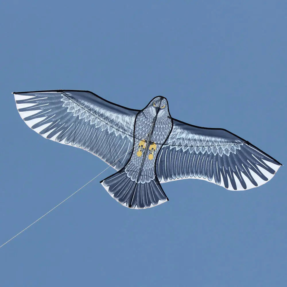 FanzyMarket Eagle kite, 59-inch polyester bird-shaped outdoor kite with handle and line, ideal for kids and adults outdoor fun.