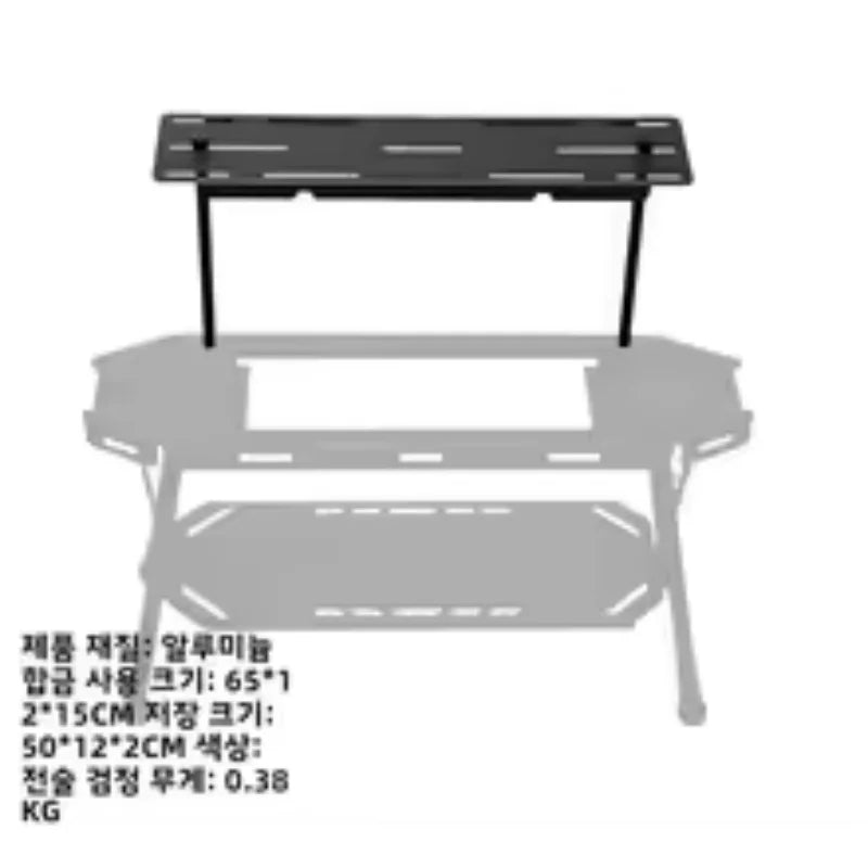 FanzyMarket 0.5-unit IGT-compatible aluminum folding camping table, portable, expandable tactical outdoor table for camping and outdoor activities.