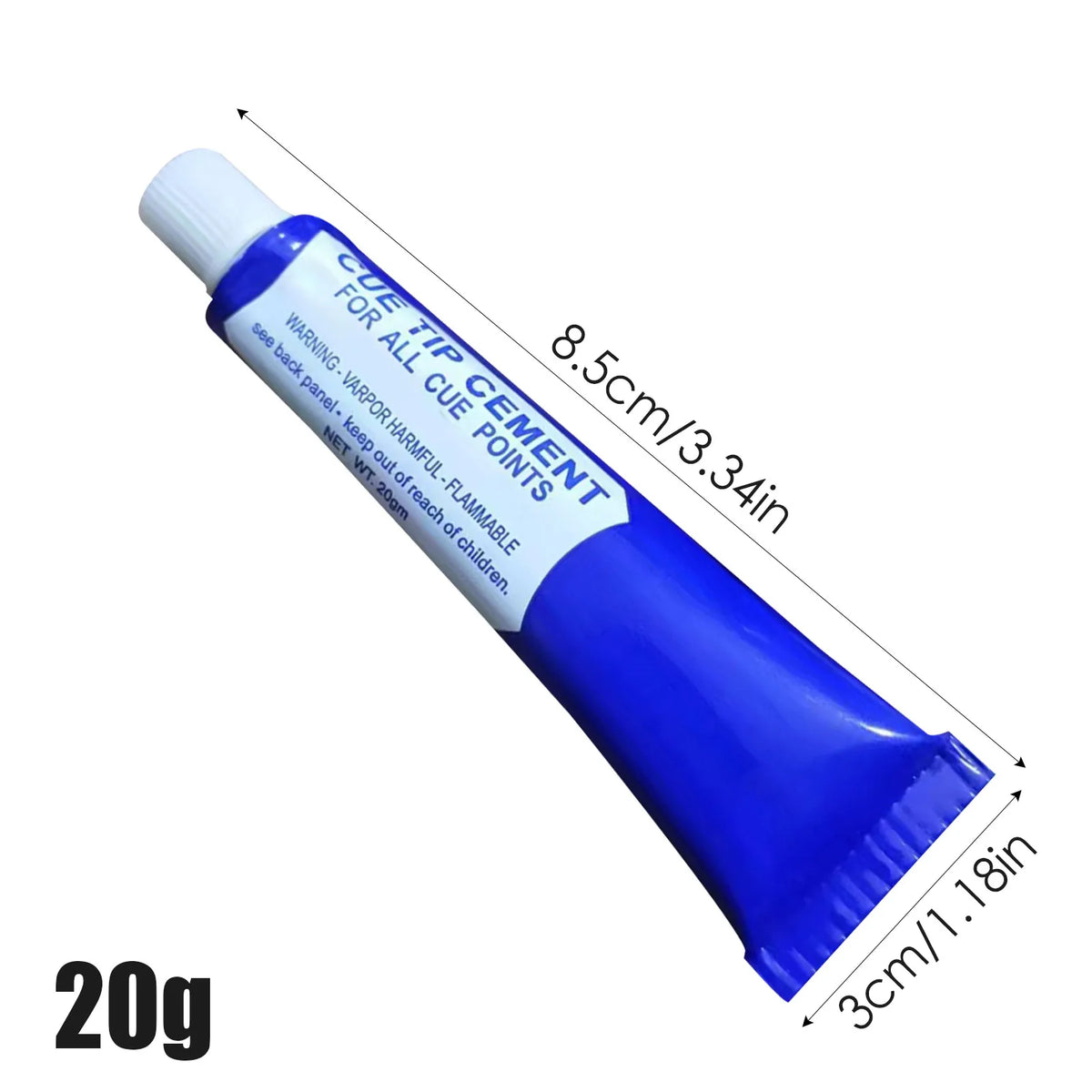 FanzyMarket pool cue tip glue for billiard cue repair, 10g adhesive suitable for leather and wood cue tips, sports and entertainment.