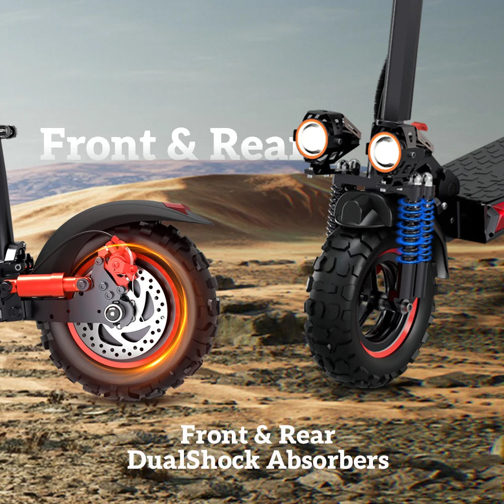 FanzyMarket 1200W off-road electric scooter with seat, foldable design, 11-inch tires, 48V, suitable for commuting and outdoor adventures.