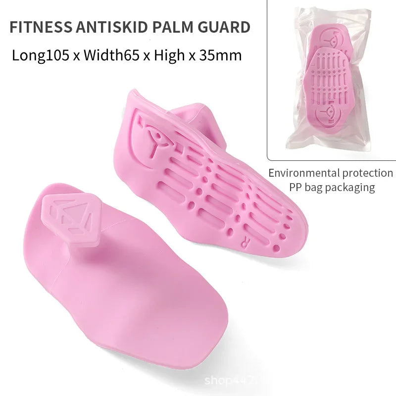 FanzyMarket anti-slip weightlifting hand grips in black, 1 pair with palm protection, available in 3 sizes for fitness training.