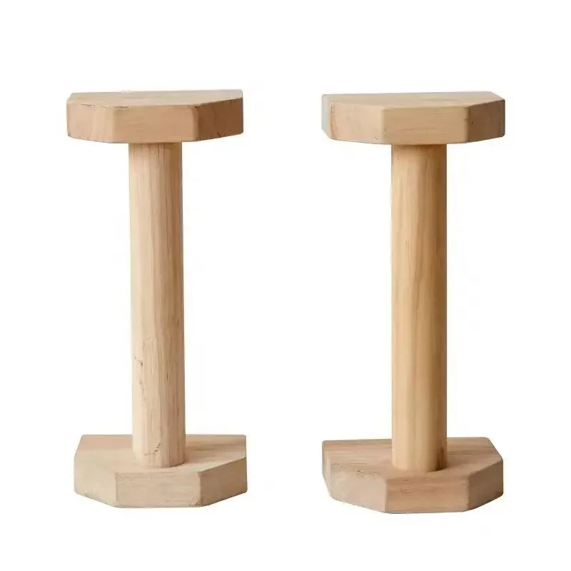 FanzyMarket wooden beech push-up bars, 2-pack, anti-slip fitness stands for strength training and core workouts, 20cm length