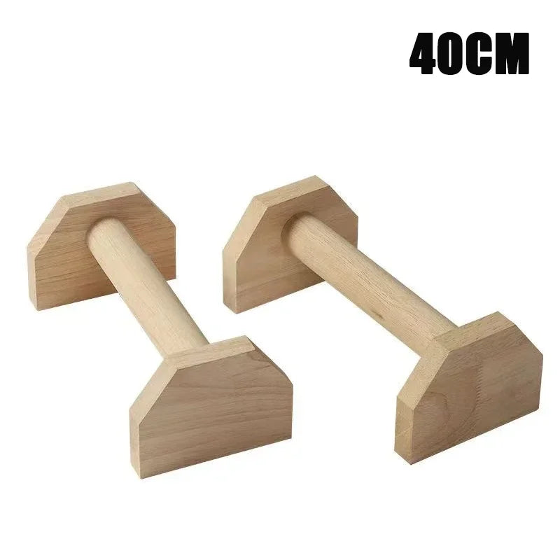 FanzyMarket wooden beech push-up bars 2-pack with anti-slip grips, ideal for strength training and core workouts.