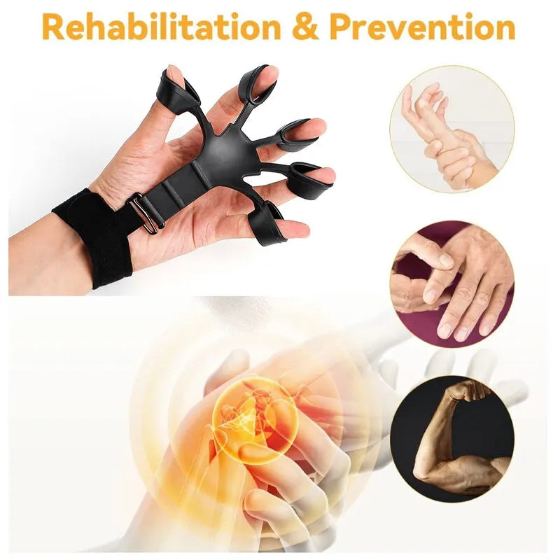 FanzyMarket 2-pack silicone finger exerciser with 6 resistance levels for hand, finger strength, rehab, guitarists, and athletes.
