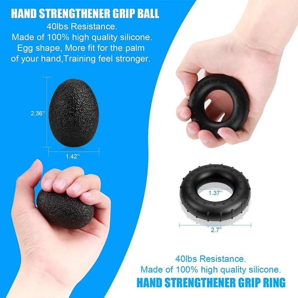 FanzyMarket adjustable hand gripper set with wrist and finger exercisers, 10-60 kg, heavy-duty grip strength trainer for fitness.