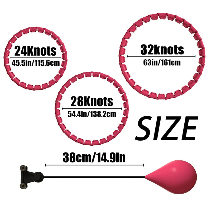 FanzyMarket adjustable detachable fitness hoop for waist training and Pilates, black 2-in-1 hula hoop for fitness workouts.