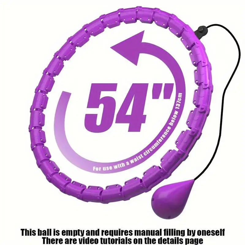 Black adjustable detachable fitness hoop by FanzyMarket, designed for waist training and Pilates workouts.