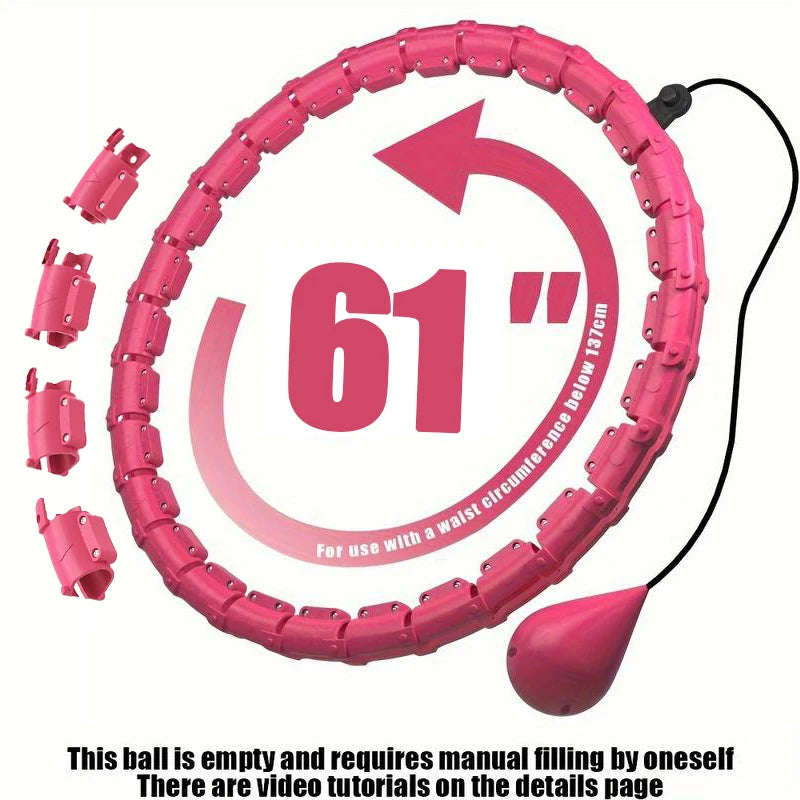 Black adjustable detachable fitness hula hoop by FanzyMarket for waist training and Pilates, featuring a 2-in-1 design.