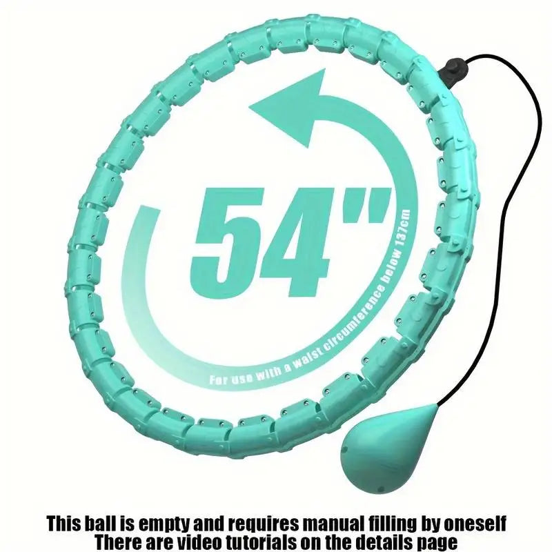 Black adjustable detachable fitness hula hoop by FanzyMarket for waist training and Pilates exercises, featuring a 2-in-1 design.