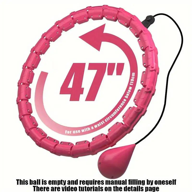 FanzyMarket adjustable detachable fitness hoop for waist training and Pilates, black 2-in-1 hula hoop for exercise and fitness routines