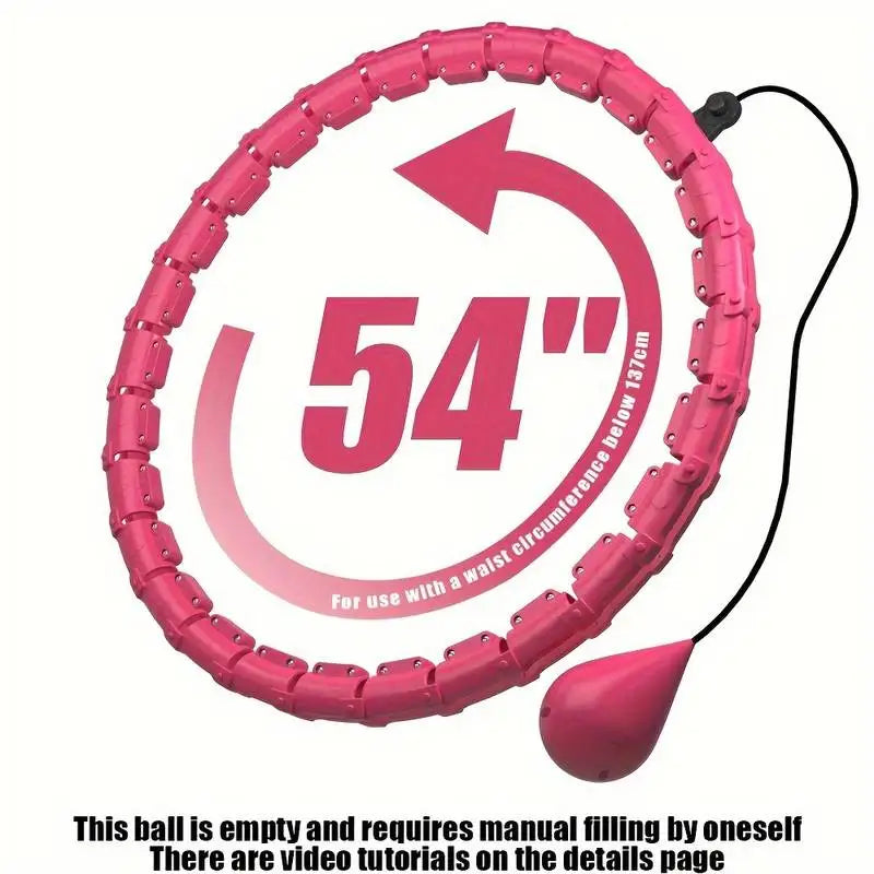 FanzyMarket adjustable detachable fitness hoop for waist training and Pilates, black 2-in-1 hula hoop for fitness activities.