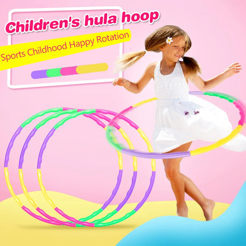 FanzyMarket adjustable removable hula hoop for kids, 56cm plastic fitness ring for waist training and active play.