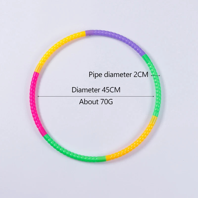 FanzyMarket adjustable removable kids hula hoop, 56cm colorful plastic fitness ring for waist training and active play.
