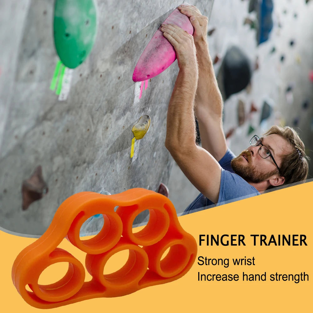 Dark green FanzyMarket 5-finger silicone strengthener ring for hand grip, finger exercise, rehab, guitar practice, and stress relief.