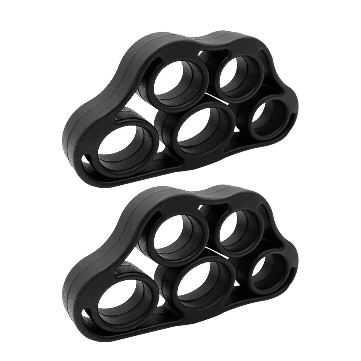 Dark green FanzyMarket 5-finger silicone finger strengthener ring for hand grip, finger exercise, rehab, guitar practice, and stress relief.
