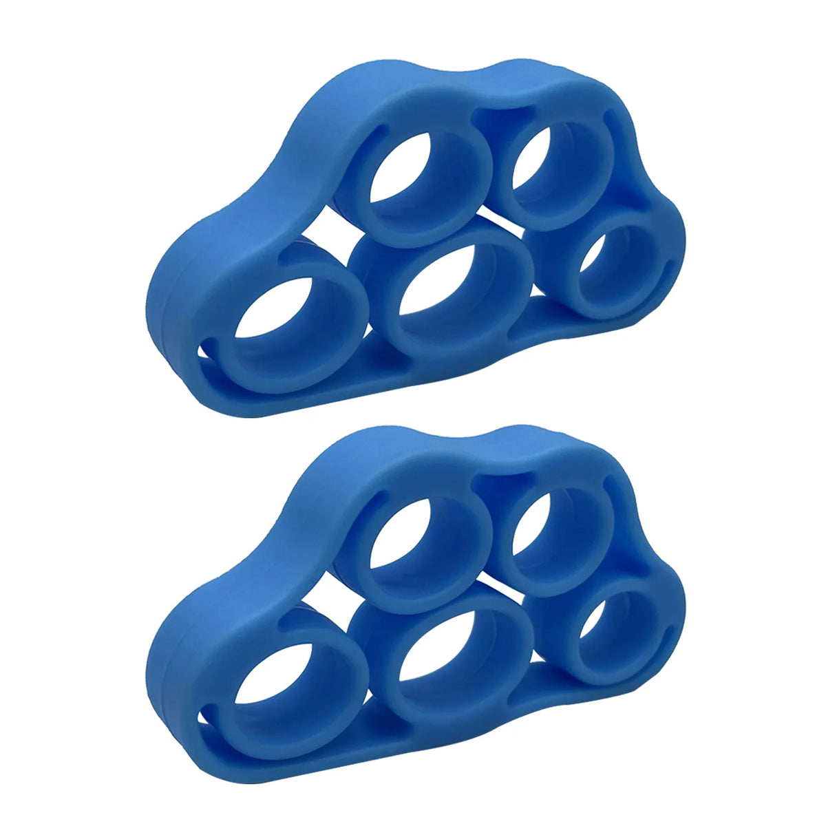 Dark green 5-finger silicone strengthener ring from FanzyMarket, used for hand grip, finger exercises, rehab, guitar practice, and stress relief.