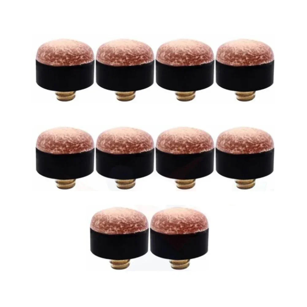 Set of five screw-in pool cue tips, 10mm to 13mm, replacement leather tips for snooker and billiards cues by FanzyMarket.