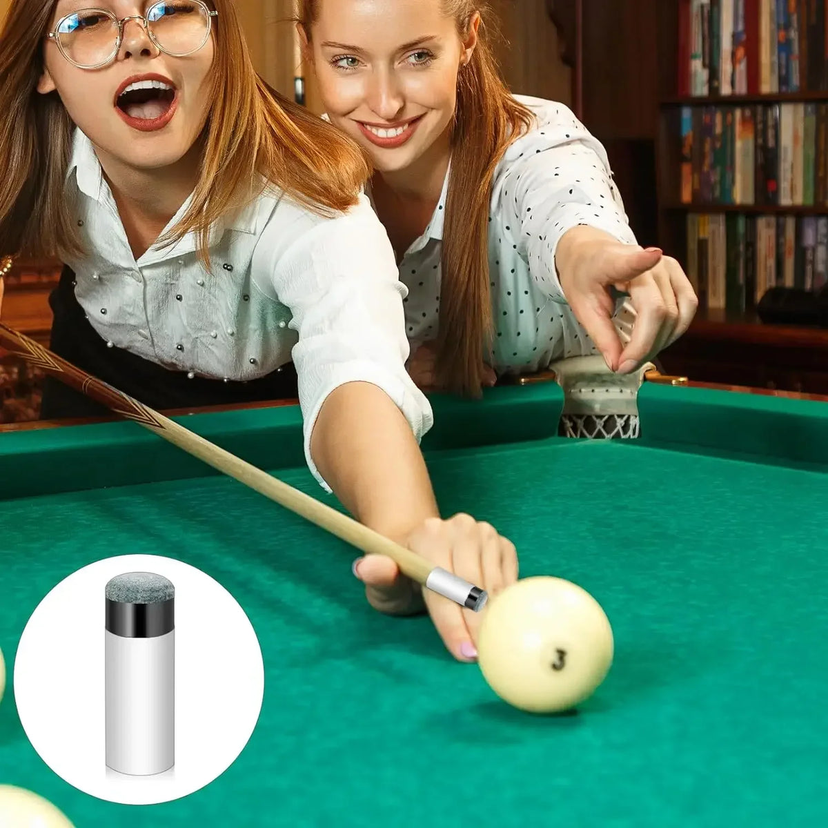 Set of 5 or 10 screw-on pool cue tips with ferrules, 12mm leather billiard cue tip replacements from FanzyMarket.