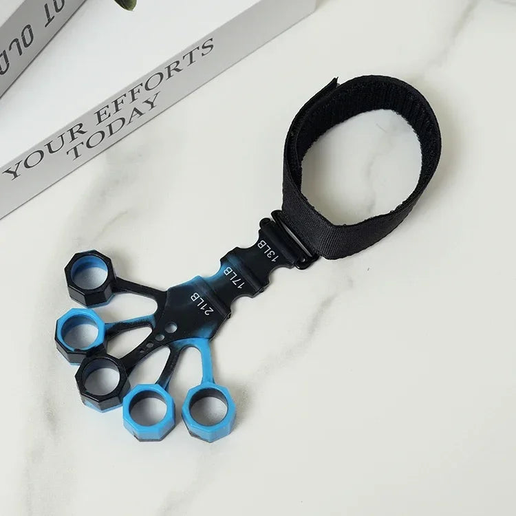 FanzyMarket 3-level silicone hand and finger strengthener for grip training, rehab, arthritis relief, suitable for guitarists.