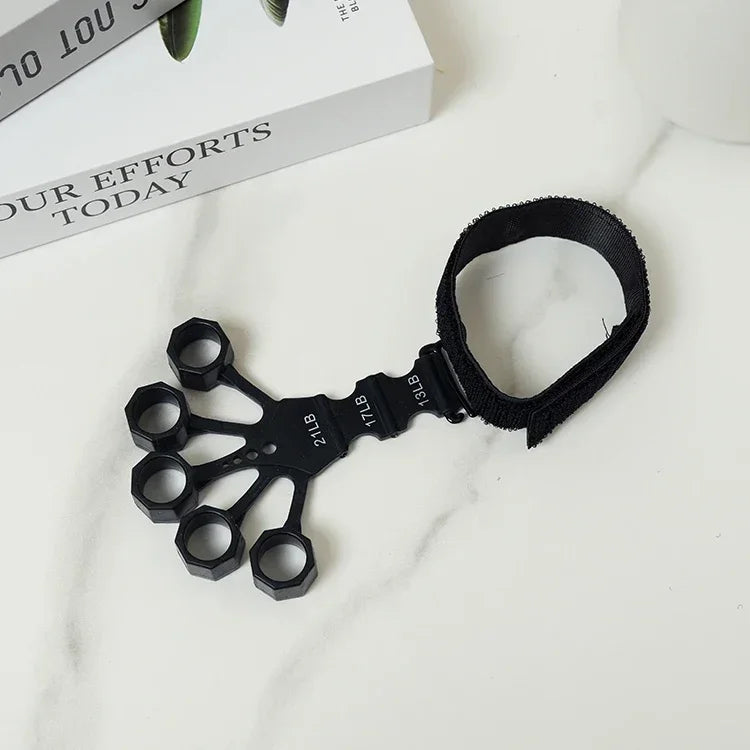 FanzyMarket 3-level silicone hand and finger strengthener for grip training, arthritis relief, and guitarists’ rehab in black.