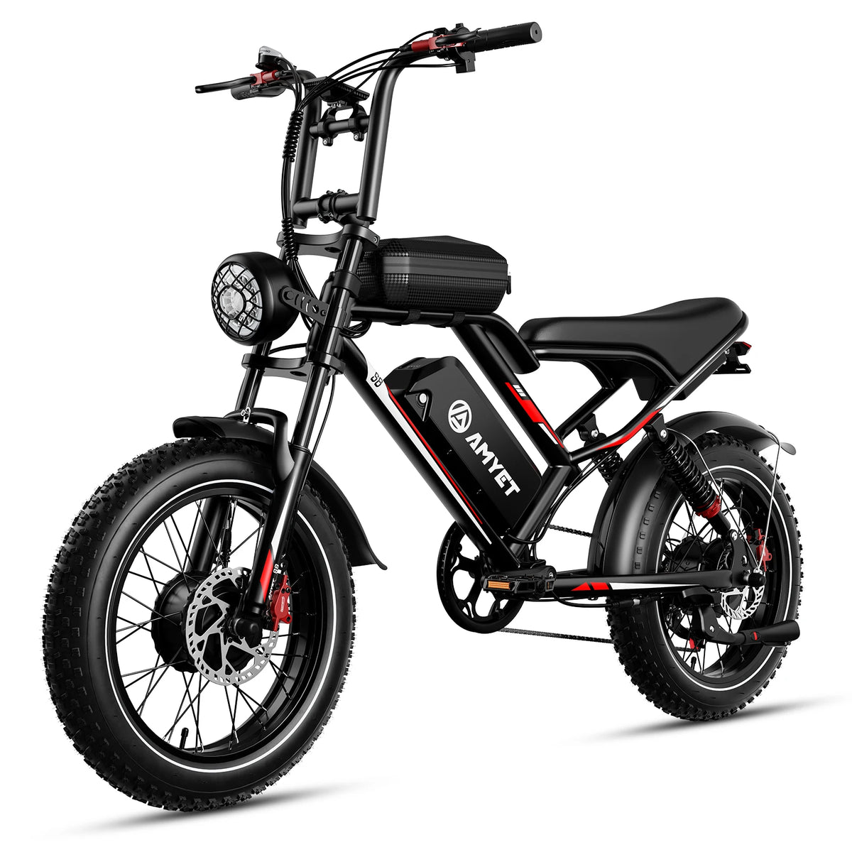 FanzyMarket 2000W dual motor electric bike with 48V 25Ah battery, fat tires, full suspension, 7-speed gears, and hydraulic disc brakes.