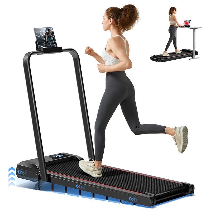 FanzyMarket foldable under-desk walking pad treadmill with LED display, adjustable incline, diamond belt, quiet motor, lightweight for home office