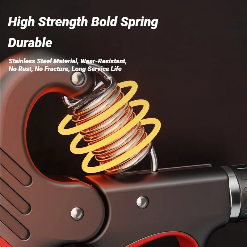 FanzyMarket electronic hand grip strengthener with adjustable 5-100kg weight, designed for wrist and hand rehabilitation exercises.