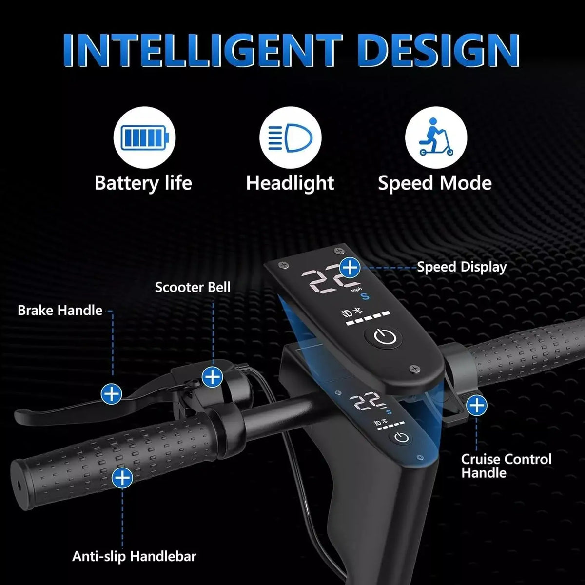 FanzyMarket folding electric scooter with 10-inch tires, 500W motor, dual suspension, and a 28-mile range in a sleek design.