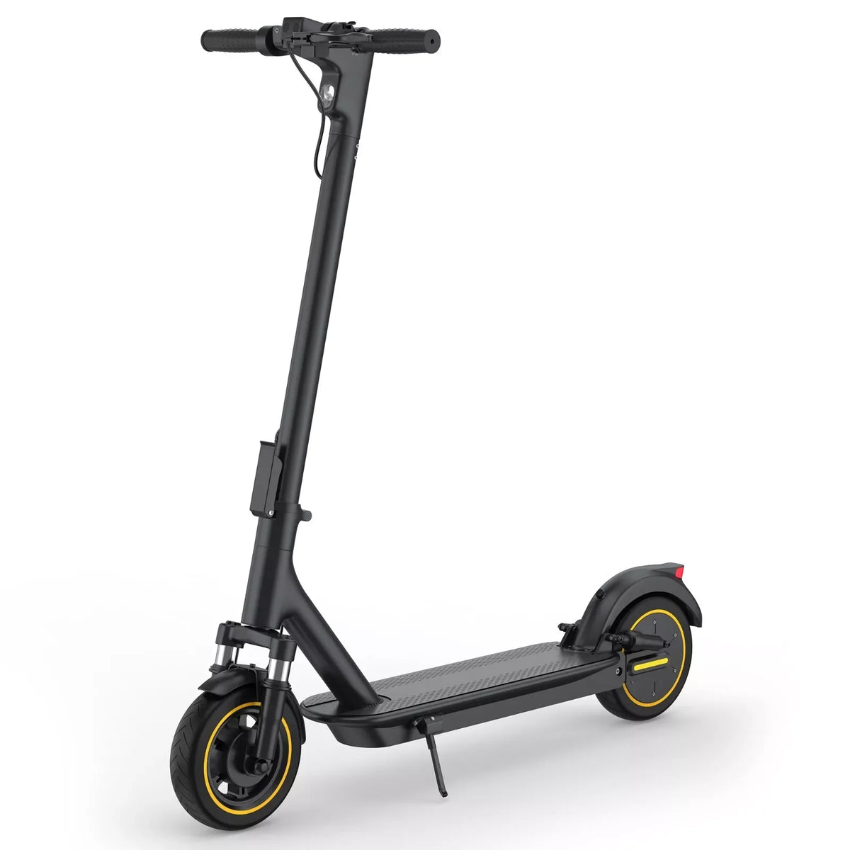 FanzyMarket folding electric scooter with 10-inch tires, 500W motor, dual suspension, and 28-mile range.