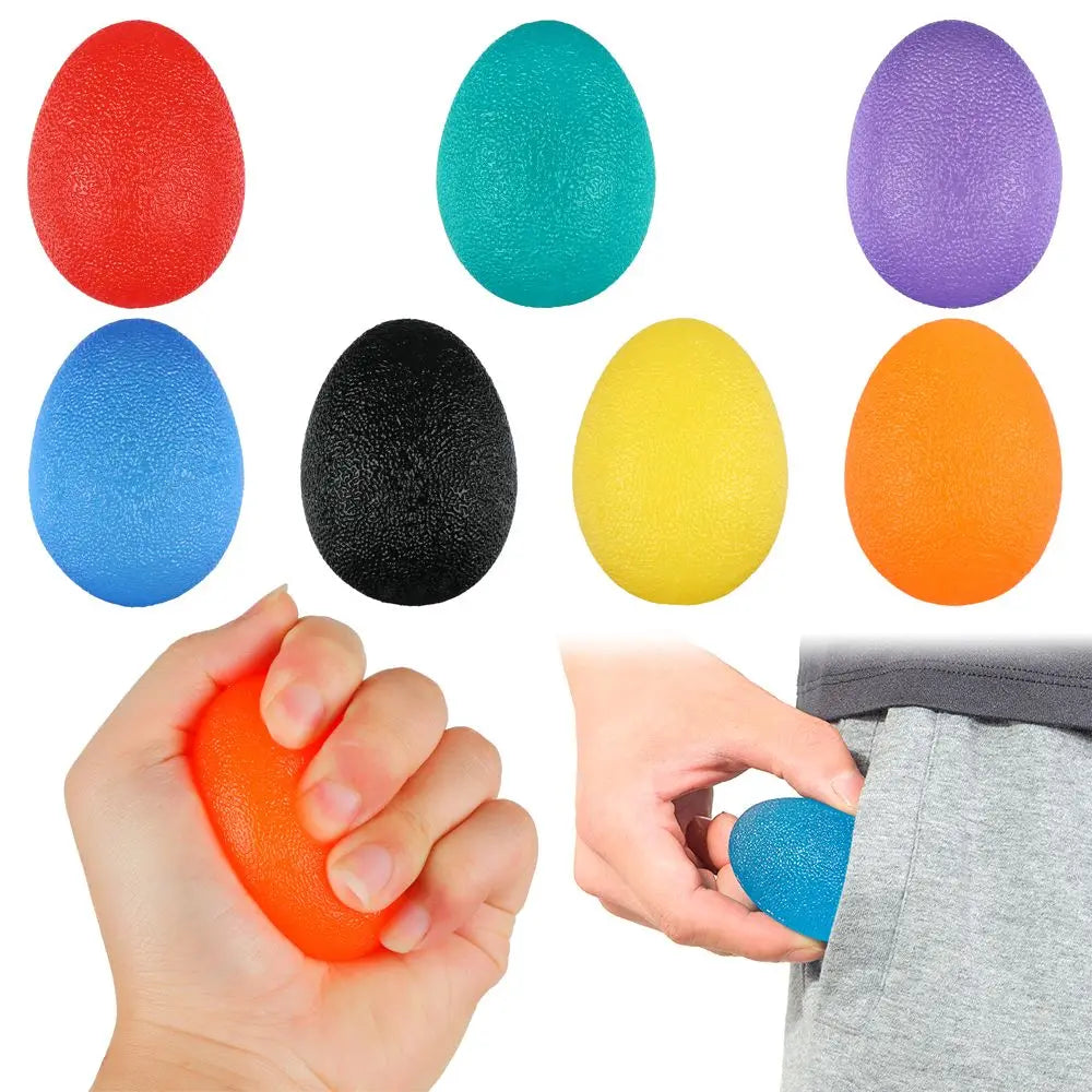 FanzyMarket silicone hand grip strength trainer ball for wrist rehab and stress relief, red, 1.8 x 2.4 inches, fitness and sports.