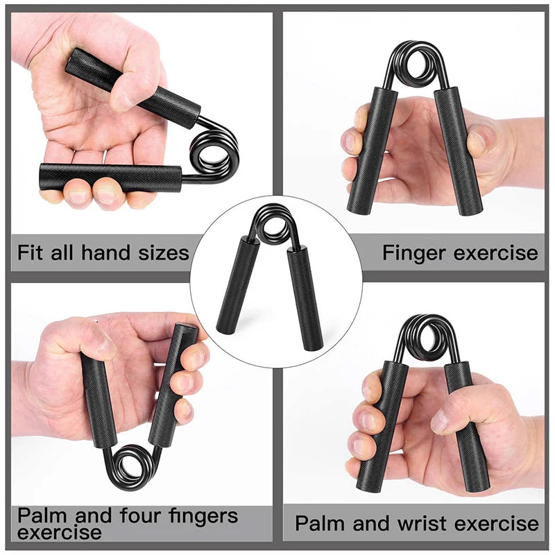 FanzyMarket heavy-duty metal hand gripper for grip strength, finger, wrist, and forearm rehabilitation, 50lb capacity.