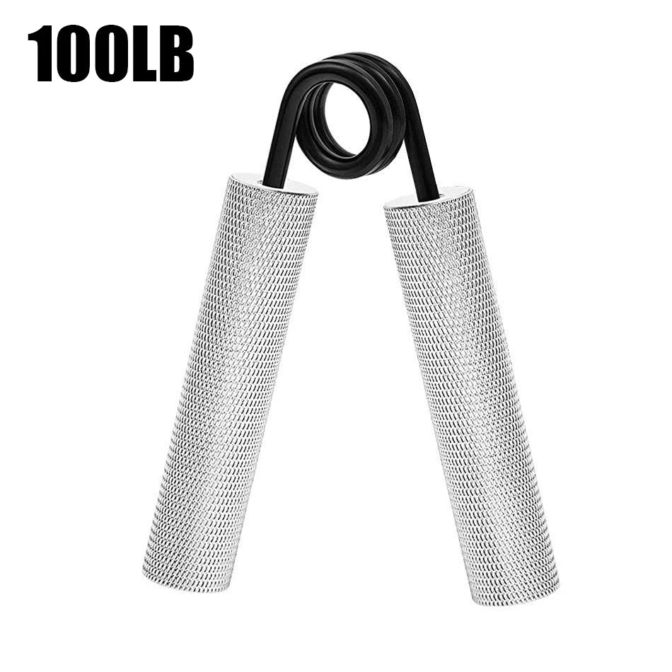FanzyMarket heavy-duty metal hand gripper for grip strength, finger, wrist, and forearm rehabilitation, with 50lb resistance.