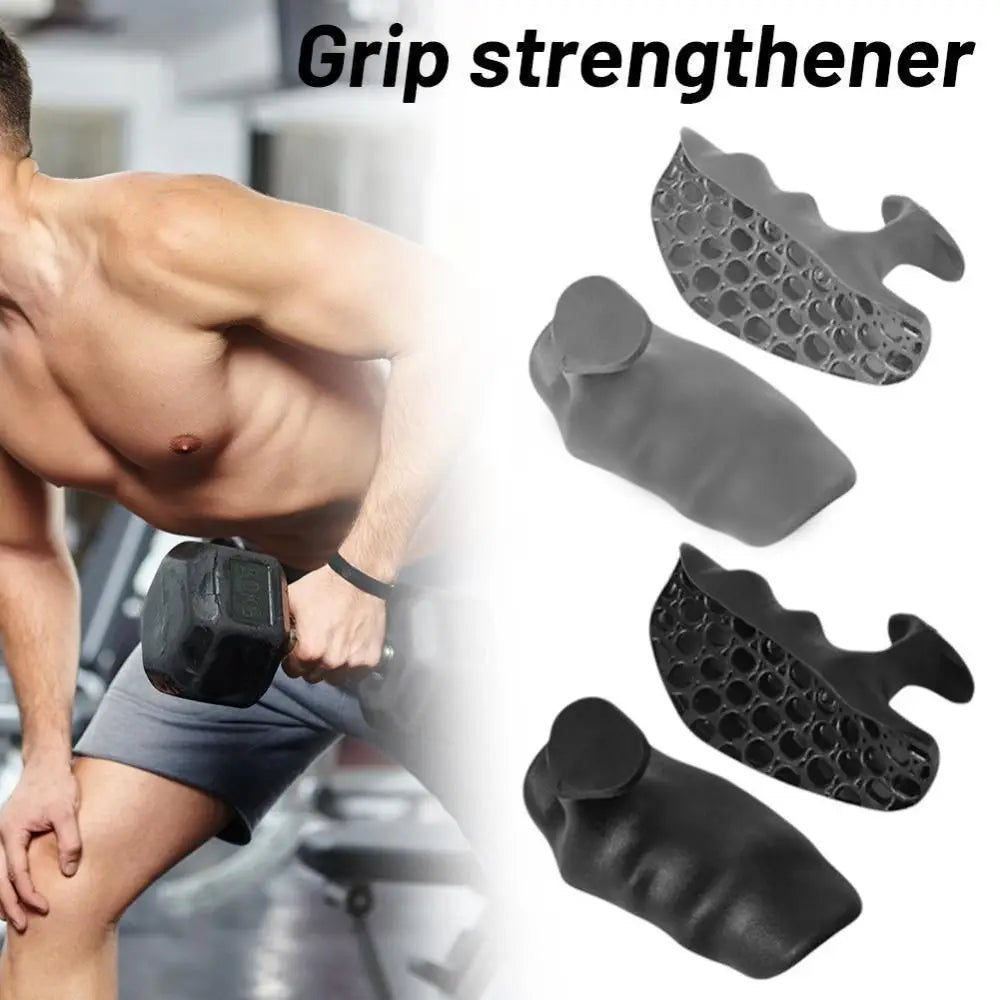 FanzyMarket black silicone finger grip strengthener for hand exercises, portable and breathable for dumbbell and weight training.