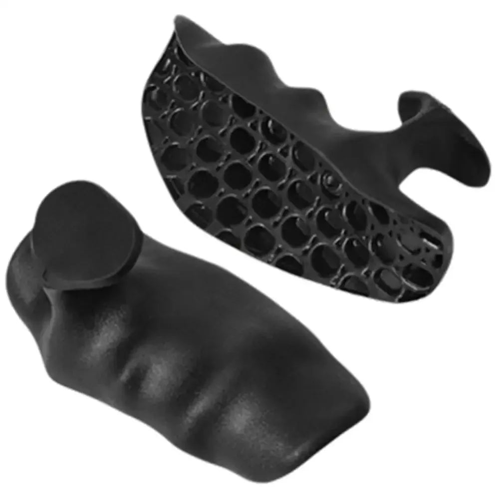 FanzyMarket black silicone finger grip strengthener for hand exercise, portable and breathable, ideal for dumbbell and weight training.